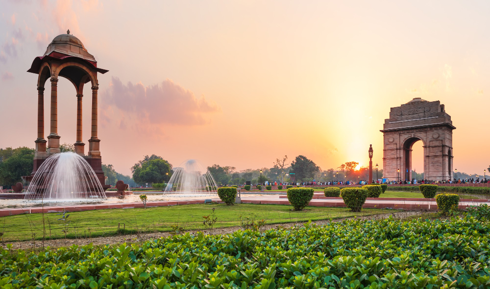 Canopy and India Gate sunset view