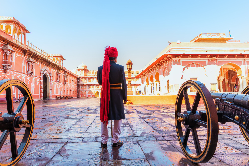 Jaipur City Palace Guard in Traditional Uniform